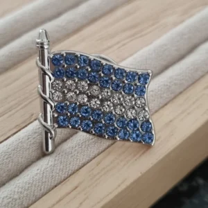 PIN PRENDEDOR BROCHE BANDERA ARGENTINA PIEDRAS COD: 7660