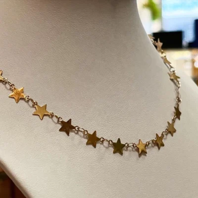 CADENA TIPO GROUMET ENCHAPADA ORO 18K CON CIERRE ESTILO TIFFANY Y CUBICS COD: 7645