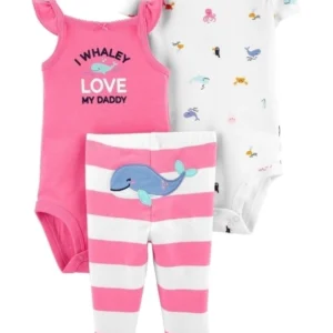 Carter's Set 3 Piezas Bodys y Pantalón "Ballena