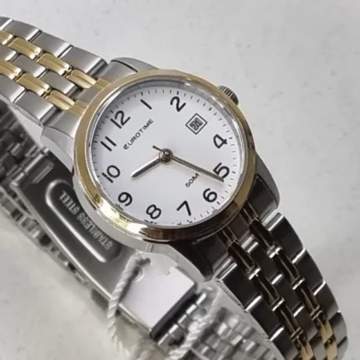 RELOJ EUROTIME DAMA ACERO COMBINADO CHICO CLASICO 12/5128.44 — Joyería Debernardi, Bahía Blanca