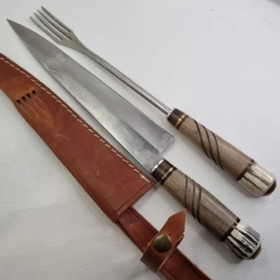 CUCHILLO ALPACA GALLONADO CON HOJA DE TANDIL SE PUEDE GRABAR