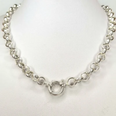 CADENA COLLAR ROLO PLATA 925 CON CIERRE MARINERO 45CM COD: 11311