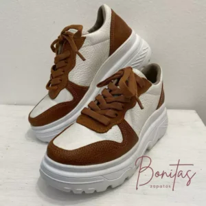 Zapatilla Lisa de Cuero blanco Art 352