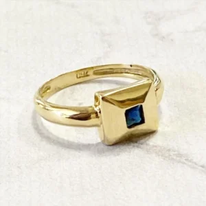 ANILLO ORO Y ZAFIRO AZUL SK908
