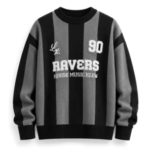 Sweater Ravers sport 01 (Negro y gris) Luxo