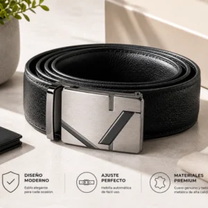 Cinturon Cinto Hombre Cuero PU Vestir Hebilla Automática Ratchet Buckle 93-112