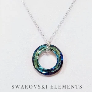CONJUNTO CADENA Y DIJE DONA SWAROVSKI BERMUDA BLUE SW100