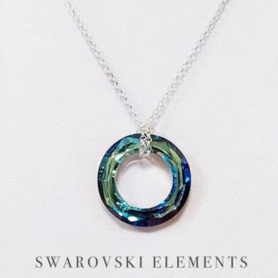 CONJUNTO CADENA Y DIJE DONA SWAROVSKI BERMUDA BLUE SW100
