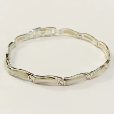 PULSERA PLATA Y PIEDRAS DE RAIZ NATURALES ORIGEN TAILANDIA COD: 7651