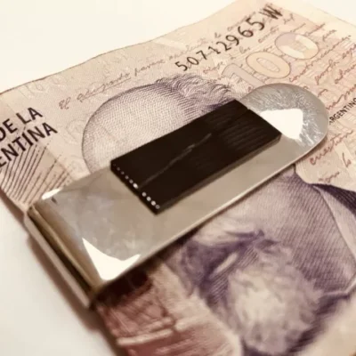 GEMELOS PLATA Y ORO RECTANGULARES HECHOS A MANO
