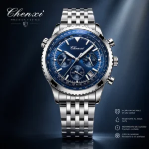 Reloj Hombre Chenxi Acero Cuarzo Cronografo 928 Importado