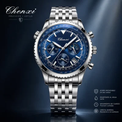 Reloj Hombre Chenxi Acero Cuarzo Cronografo 928 Importado