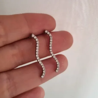 Aros strass colgante — Anacletta Accesorios, Bahía Blanca