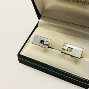 GEMELOS PLATA Y ORO RECTANGULARES HECHOS A MANO