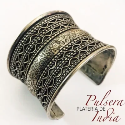 PULSERA PLATA Y PIEDRAS DE RAIZ NATURALES ORIGEN TAILANDIA COD: 7651