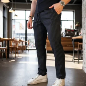 Jogger Pantalon Vestir Hombre Rayado Clasico Premium Mojhado