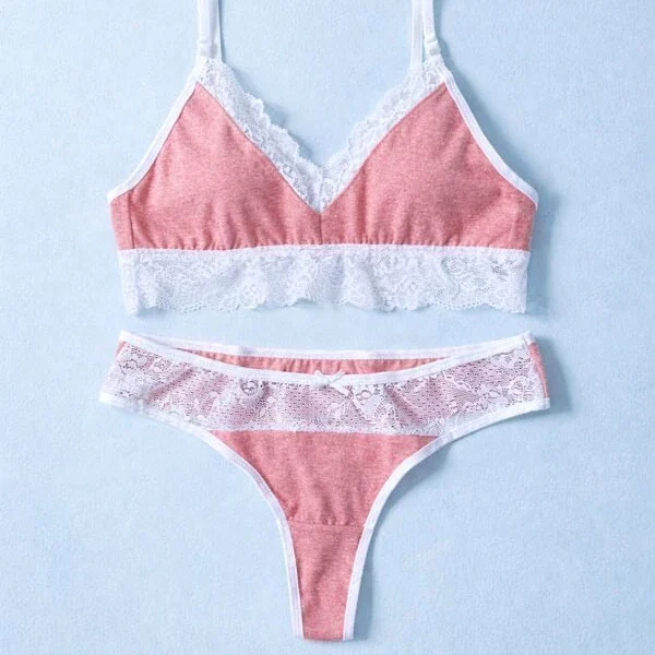 Bralette en al/lyc flamé y puntilla con colaless (152172)