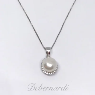 CADENA Y DIJE PERLA Y CRISTALES SWAROVSKI 7758
