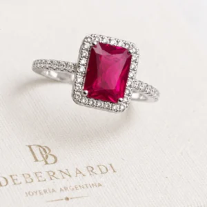 ANILLO MEDIO SIN FIN CON RUBI ROSA COD: 8222