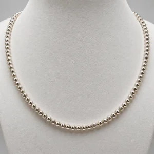 COLLAR BOLITAS DE 4MM PLATA 295 45CM COD: 11317