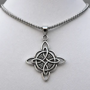 COLLAR CON DIJE DE NUDO DE BRUJA CELTA DE ACERO QUIRURGICO COD: 8215 — Joyería Debernardi, Bahía Blanca