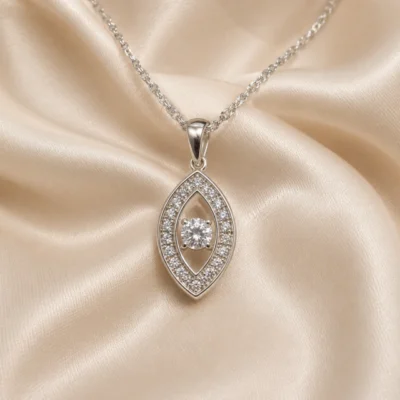 CADENA CON DIJE OJO TURCO EN CUBICS PLATA 925 COD: JK117 — Joyería Debernardi, Bahía Blanca
