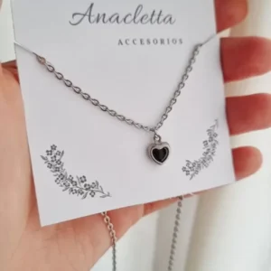 Gargantilla cora negro — Anacletta Accesorios, Bahía Blanca