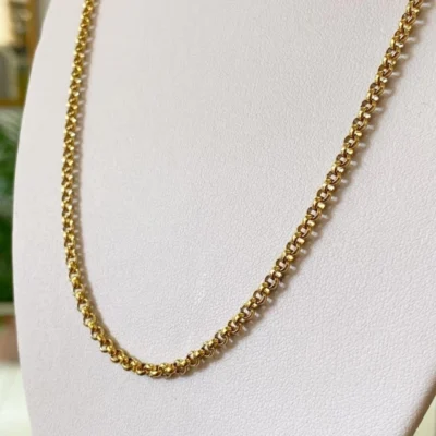 CADENA TIPO GROUMET ENCHAPADA ORO 18K CON CIERRE ESTILO TIFFANY Y CUBICS COD: 7645