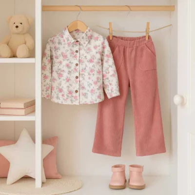 Pantalón corderoy rosa #401