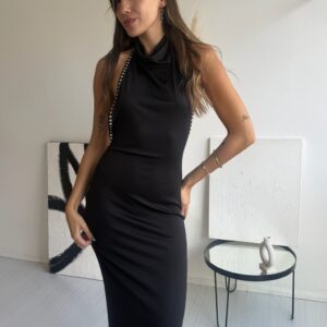 Vestido largo con tachas buche — Cattley Shoes, Bahía Blanca