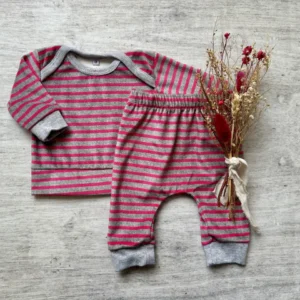 CONJUNTO DE PLUSH RAYADO GRIS Y FUCSIA — Oli Baby, Bahía Blanca