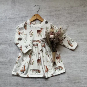 VESTIDO DE PLUSH BIFAZ BOSQUE — Oli Baby, Bahía Blanca