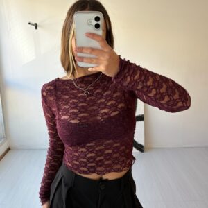 Blusa de encaje cuello puntilla (3 colores) — Cattley Shoes, Bahía Blanca