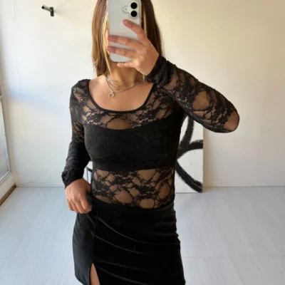 Pollera CROCO simil gamuza