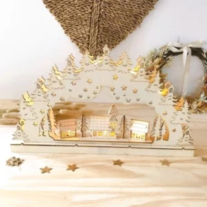 PAISAJE DE MADERA CON LUZ