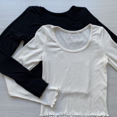 Remera manga larga cuello redondo