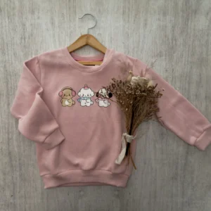 BUZO FRIZADO ANIMALITOS ROSA