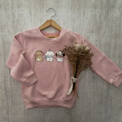 BUZO FRIZADO ANIMALITOS ROSA