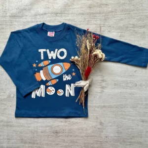 REMERA MANGA LARGA MOON AZUL