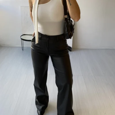 Body de lycra con corbata WHITE