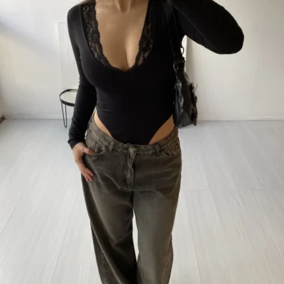 Jeans wilde leg tiro bajo PLAC (oxid)