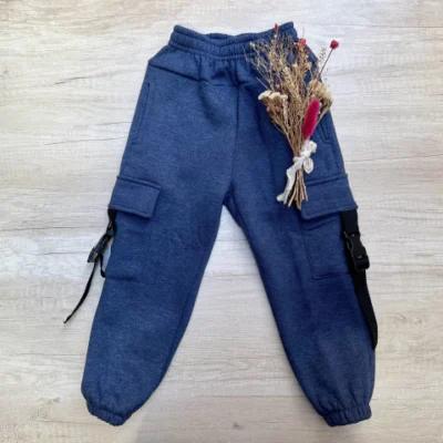 BABUCHA CARGO FRIZADA TIRANTES AZUL MELANGE