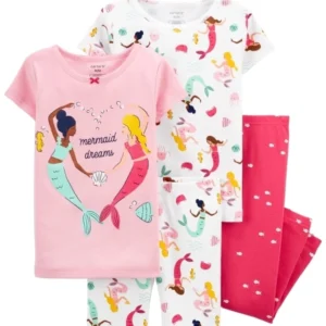 Set 4 piezas Pijama de algodón Sirenas
