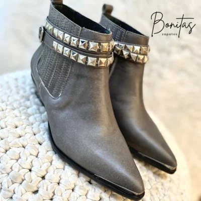 Bota Ursula cuero gris art 478