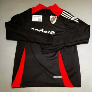 Buzo River medio cierre negro detalles rojo