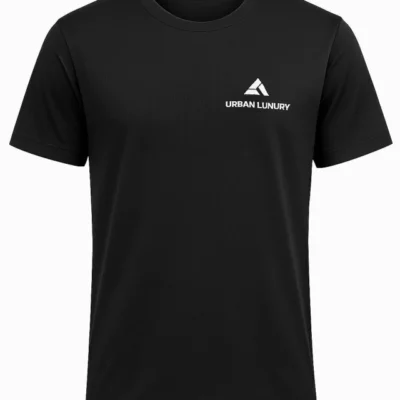 Remera Urban Luxury deportiva dry fit negra lisa