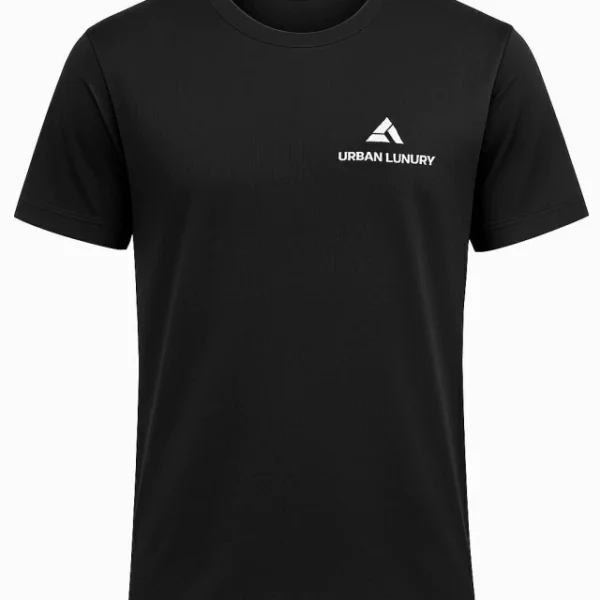 Remera Urban Luxury deportiva dry fit negra lisa