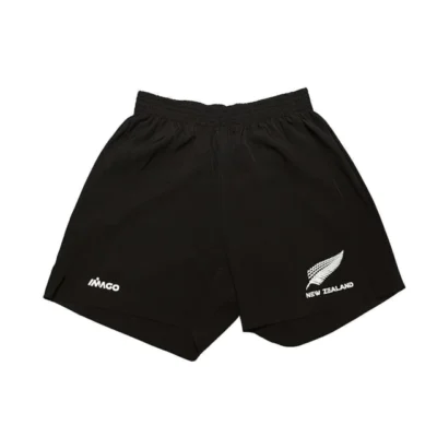 Short Rugby All Blacks negro deportivo con bolsillos