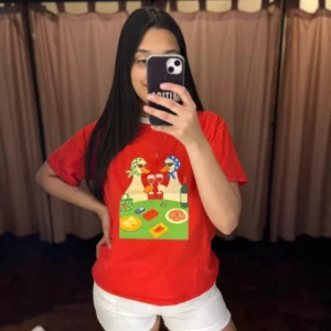 REMERA PICNIC ESTAMPA PATOS ROJO