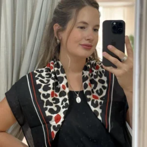 Pañuelo Oreiro / Print Negro-Rojo